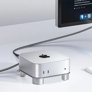 SAMZHE Desktop Stand for Mac mini M4/M4 Pro Dissipation Bracket Aluminum Alloy Mount Dock Cooling Holder Accessories