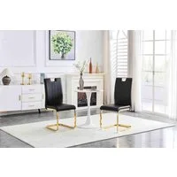 BBWL Esszimmerstuhl 2er Set Esszimmerstühle Freischwinger (Kunstleder gepolstert ergonomisch), Moderner Küchenstuhl Metallgestell rutschfest pflegeleicht