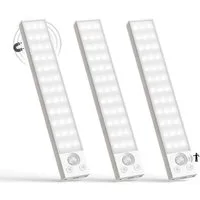 LQWELL LED Unterbauleuchte mit Bewegungsmelder, Dimmbar, Akku, USB-C Wiederaufladbar Schranklicht, 22,5 cm,1500 mAh, Weiß, für Küche, Kleiderschrank, Schlafzimmer