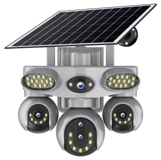 V380 8MP 8X Digital Zoom 4-Lens Solar Security Camera Wireless Outdoor WiFi/4G PTZ Night Vision Motion Two Way Audio Wea