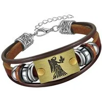 Firetti Armband Schmuck Geschenk Armschmuck Armkette Edelstein Sternzeichen, Made in Germany - mit Hämatit - mit Holzimitat