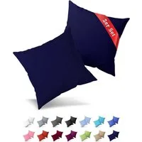 Buymax Kissenbezüge Kissenbezug 100% Baumwolle Premium Jersey, (2 Stück), Kissenhüllen, Reißverschluss, atmungsaktiv, unifarben, einfarbig