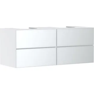 hansgrohe Xevolos E Waschtischunterschrank 54196320 1370x555x550mm, 4 Schubladen, mattweiß, weiß metallic