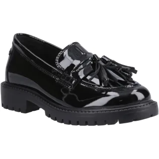 Hush Puppies Abigail Patent Senior Leder Mädchen Schwarz Slipper