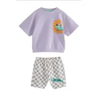 Next T-Shirt & Shorts Kariertes Kurzarm-T-Shirt, Hot Wheels (2-tlg)