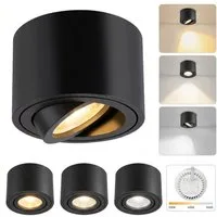 ZMH LED Einbaustrahler 4er-Set weiß 4W dimmbar schwenkbar Aufbauspot 3CCT Deckenspots, Schwenkbar, LED fest integriert, Aufputz-Deckenleuchte
