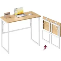 VASAGLE Schreibtisch Klapptisch, kleiner Schreibtisch klappbar, Computertisch, Tischplatte aus einem Stück, abgerundete Ecken, Tisch