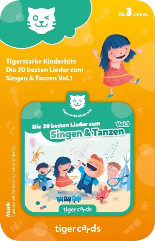 TigerMedia Tigercard 4168 - Tigerstarke Kinderhits: Die 20 besten Lieder zum Singen & Tanzen Vol.1