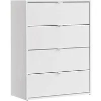 mokebo Sideboard Die Stilvolle (80x95x40cm, mit 4 Schubladen), Made in Germany, Nachttisch, Highboard, Anrichte, Sideboard in Weiß