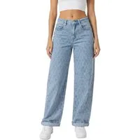 Ital-Design Mom-Jeans Damen Wide Leg High Waist Jeans Casual Look (91767225) Used-Look Stretch High Waist Jeans in Hellblau