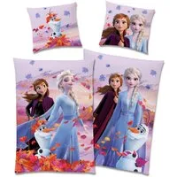 BERONAGE Kinderbettwäsche Frozen Die Eiskönigin Dreamteam Bettwäsche Biber / Flanell, 100% Baumwolle, 2 teilig, 135x200 + 80x80 cm