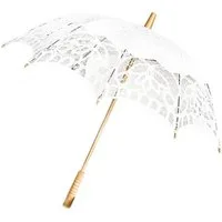 Susino Stockregenschirm Elegante handgemachte Brautschirme mit Spitze mit robustem Holzgriff