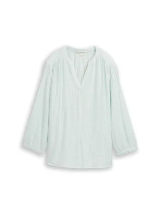 Tom Tailor - Bluse mit Streifenmuster blue haze white stripe - Gr. - 40