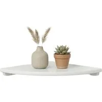 relaxdays Eckregal Wand Walnussholz, weiss, 18 cm
