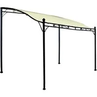 DEGAMO Anbaupavillon MANTOVA, 3 x 2,5 Meter, Gestell schwarz, Plane wasserdicht ecrufarben