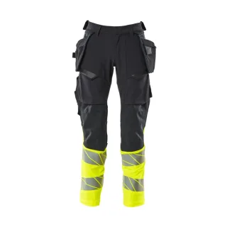 MASCOT Herren Hose mit Hängetaschen ACCELERATE SAFE Schwarzblau / Hi-vis Gelb 47 - 19131-711-01017-76C47
