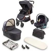 BabyGo Kombi-Kinderwagen Style - 3in1, (Set), inkl. Babyschale mit Adaptern u. Wickeltasche