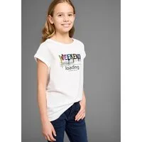 KIDSWORLD T-Shirt WEEKEND loading...please wait Kurzarm, weite Passform, bedruckte Optik, Rundhalsausschnitt