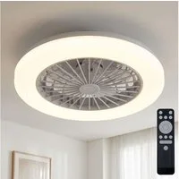 Briloner Leuchten Deckenventilator, Deckenventilator LED Deckenleuchte dimmbar Fernbedienung D 48,5 cm