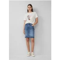 s.Oliver Minirock Rock Kurzer Jeansrock mit offenem Saum