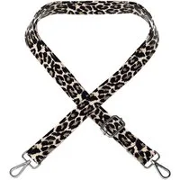 EAZY CASE Schulterriemen Single Slim Neck Strap Leo Style 13 Black/Taupe 03 Metall Silver Body Bag Wechselband Leo mit Karabinerverschluss Schwarz Beige