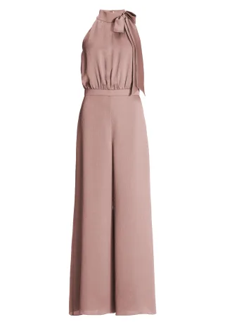 SWING - Jumpsuit mit Schluppe aus gehämmertem Satin vintage pink - Gr. - 42