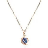 Runde Perlé Kette mit Anhänger Kette mit Mond und Tropfen Anhänger, Stein Alexandrit, handgefertigte Halskette, 925er Silber, 14K Gold, Roségold