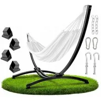 QLS Hängemattengestell für 2 Personen – bis 250 kg, Freistehender Hammock-Ständer für draußen aus Stahl, pulverbeschichtet