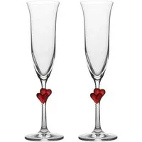 Stölzle Sektglas Stölzle Lausitz L`Amour Sektkelch rotes Herz 2er Set, Glas