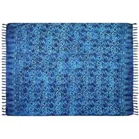 Wogeka Sarong blickdichter Sarong blau als Strandtuch Strandkleid Wickelrock