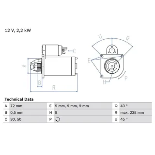 Bosch Anlasser 2,2 kW Opel Movano Renault Master