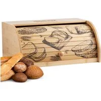 ecosa Brotkasten EO-5040, Bambus, (Packung, 2-tlg), Herausnehmbare Krümelschublade,Umweltfreundlich,Rolldeckel