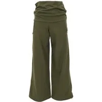Guru-Shop Relaxhose Weite Yogahose mit geradem Bein - grün alternative Bekleidung