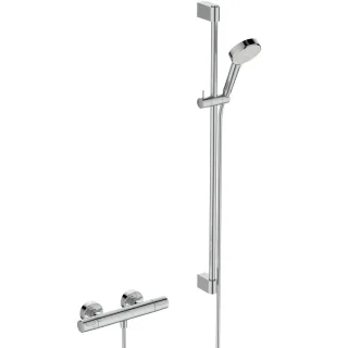 Ideal Standard Brausegarnitur mit Thermostat Ceratherm T25 Brausestange 90cm Chrom, A8473AA A8473AA