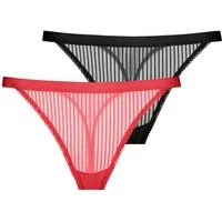 Dorina String Lamina (2er Pack) Mit gestreiftem Netzbesatz