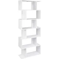 Woltu Bücherregal, 1-tlg., 6 Fächer, Holzwerkstoff, 60x160x23,5 cm(BxHxT)