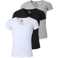 Young & Rich T-Shirt Herren Uni Basic 1315 extra tiefer Ausschnitt 3er Pack (3er-Pack, 3-tlg., 3er-Pack) V-Ausschnitt unifarben kurzarm slim fit