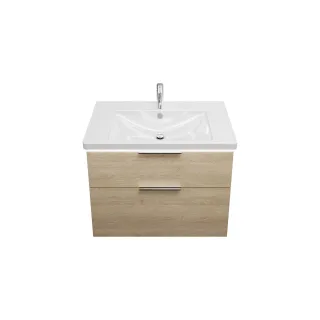 Burgbad Keramik Waschtisch-Set Eqio Eiche Dekor Cashmere/Alpinweiss, SEZA083F3180C0001 SEZA083F3180C0001