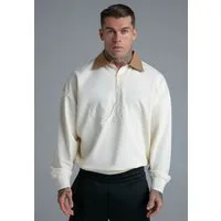 Siksilk Poloshirt SikSilk Herren Ecru Polo Sweater
