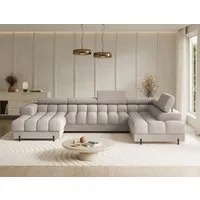 Lukas Möbel Wohnlandschaft Deisgner XXL-Sofa in U-Form Falco mit Schlaffunktion Bettkasten, mit Schlaffunktion, Bettkasten, verstellbaren Kopfsützen