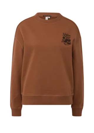 Q/S designed by - Sweatshirt mit Print braun - Gr. - XS