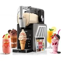 Azmsary Slush Maker Slush & Eismaschine 6-in-1, LED, Selbstreinigung, Edelstahl, (Preiswertes Paket, 3-tlg., Inklusive: 1 × Slushie-Maschine, 1 × Anleitung, 1 × Rezeptbuch), 2.5L