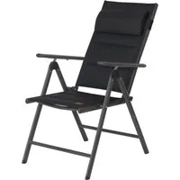 CampFeuer Klappstuhl Campingstuhl, Schwarz, 7-fach verstellbar, Gartenstuhl Hochlehner