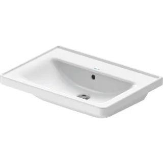 Duravit D-Neo Möbel-Waschtisch 2367650060 65 x 48 cm, ohne Hahnloch, mit Überlauf, mit Hahnlochbank