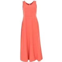 Guru-Shop Midikleid Langes Kleid, Baumwoll-Sommerkleid - koralle