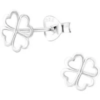 ALEXANDER YORK Paar Ohrstecker KLEEBLATT cut-out Design in Silber, 2-tlg., 925 Sterling Silber
