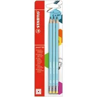 STABILO Bleistift STABILO pencil 160 mit Radierer HB blau 3er Blister