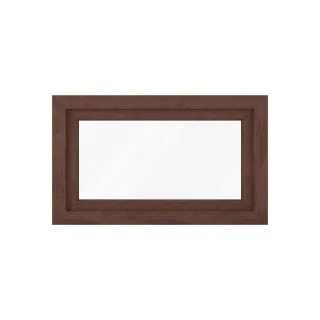 Kellerfenster Braun Dekor, Innen Weiß, PVC, aluplast Ideal 4000, 510 x 510 mm, einteilig, festverglast, individuell konfigurieren