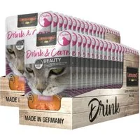 Leonardo Catfood Drink Care Beauty Chicken - fördert seidiges Fell und stärkt die Haut 2x20x40g, Nassfutter für: Katzen
