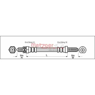 Metzger Bremsschlauch hinten links Ford Escort Orion